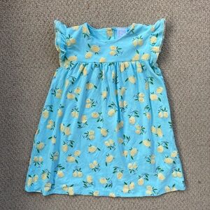 Bella Bliss Pima Cotton Blue and Yellow Lemon Dress Size 6